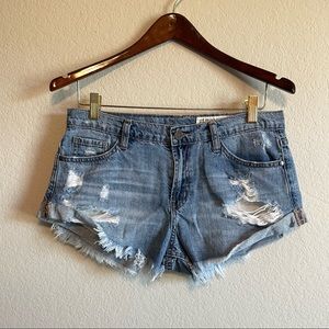 Pistola Distressed Cutoff Light Wash Denim Shorts Size Small